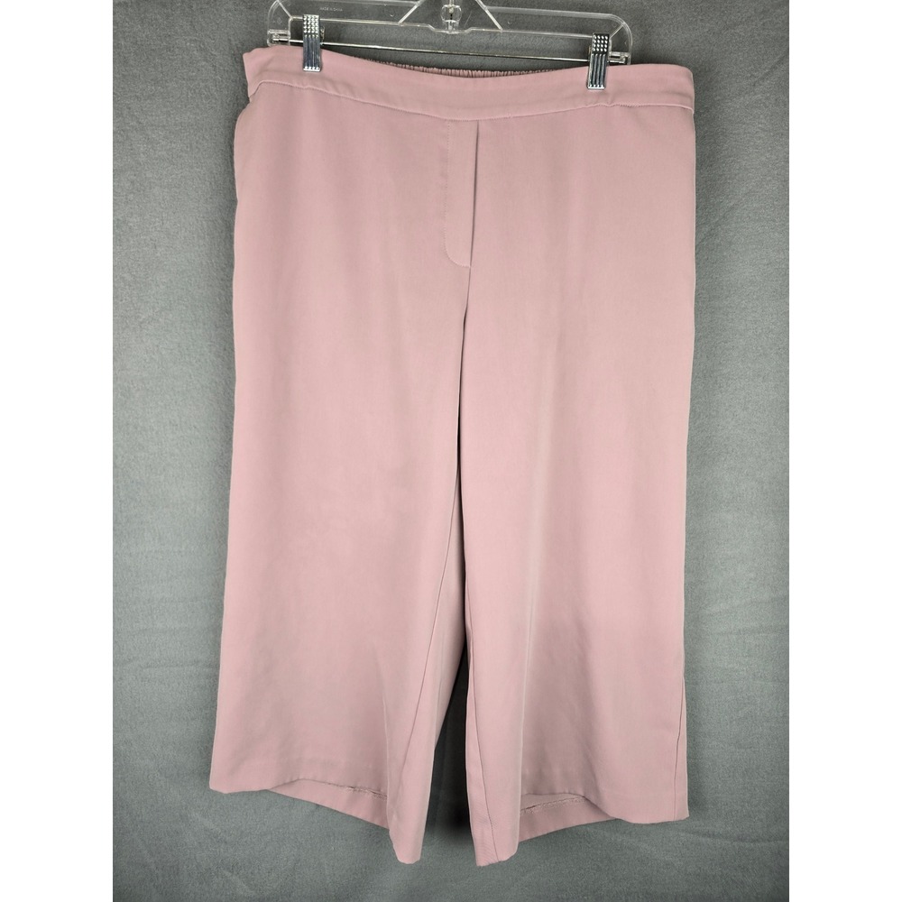 J. Jill Pants Womens XL Petite Pink Wearever Crop Wide Leg Culottes Career